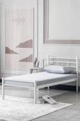Resim EVGER HOME Metal Karyola, K70 Beyaz Metal Karyola, Tek Kişilik 