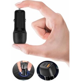 Resim Hızlı Oto Şarj Cihazı 38w Çift Girişli Hızlı Şarj Oto Semeglbl - 83 Çakmaklık Type-c 