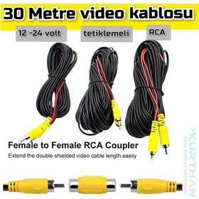Resim 30 Metre Araç Kamerası Video Kablosu Tetiklemeli Rca Soket 