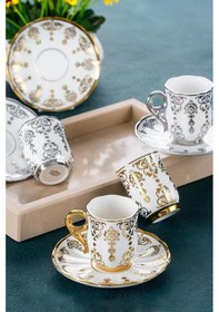 Resim Acar Aries 6 Lı Kahve Fincan Takımı Gold Silver Altın - Gümüş 