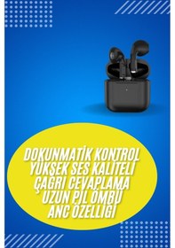 Resim En Çok Tercih Edilen Bluetooth Kulaklık Mikrofonlu Silikonsuz Dokunmatik Kontrol 