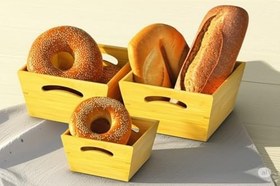 Resim Premium Sofra Serisi Bambu 3'lü Set Ekmeklik 