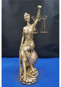 Resim Themis Adalet Tanrıçası Heykeli 34 Cm Dünya Üstünde Dekoratif Biblo, Ev & Ofis Aksesuarı Altın 