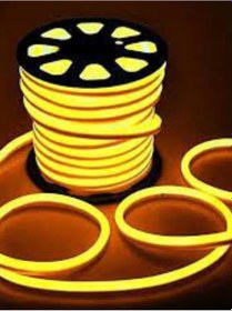 Resim Neon Esnek Şerit Led Amber Renk Su Geçirmez + 220 Volt Fişli Tak Çalıştır 40 Metre - Amber - 40 Cm Fiş 