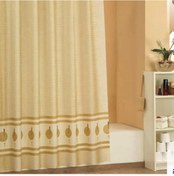 Resim Evdy Duş Perdesi 5030 V3 Kuşak Bej Çift Kanat 