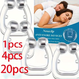Resim 1 adet/4 adet/20 adet - Horlama Önleyici Burun Klipsi, Uyku Tepsisi Yardımcısı, Uyku Apnesi Koruma Gece Cihazı - Rahat Uykuya ve Nefes Durdurma Yardımı, Tüm Horlayanlar İçin Uygun, Esnek Nazal Klips | Manyetik Uyku Klipsleri - Tek Tek Paketlenmiş 