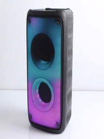 Resim 20w 4"x2 Dual Subwoofer Bluetooth Hoparlör Rgb Işıklı Alev Efektli Taşınabilir Ses Sistemi 