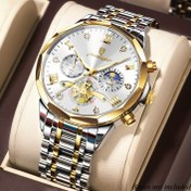 Resim POEDAGAR Erkek İş Saati - Lüks Paslanmaz Çelik Kuvars, 3ATM, Tarih Gösterme, Altın Tonlu Kasa ve Kayış, İşyeri ve Resmi Etkinlikler için İdeal, Resmi Saat, Şık Saat 