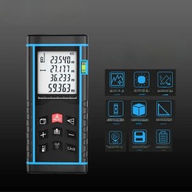 Resim Nemere Profesyonel 40 Metre Dijital Lazer Metre Ölçer LCD Ekran, Su Terazili, Alan Hacim, Pisagor Hesapla 