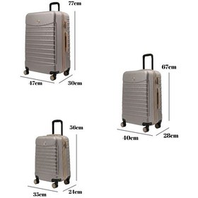 Resim 3'lü Valiz Seti Büyük Boy - Orta Boy - Kabin Boy Taş-bej 1168 Taş 