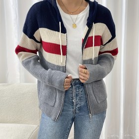 Resim Kadın Günlük Kapüşonlu Hırka - Uzun Kollu, Düz Renk, İlkbahar/Sonbahar Koleksiyonu, Günlük Giyim, Casual Giyim, Casual Tarz, Günlük Hırka, Casual Şık 