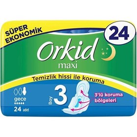 Resim Orkid Maxi Hijyenik Ped Gece 24'lü 