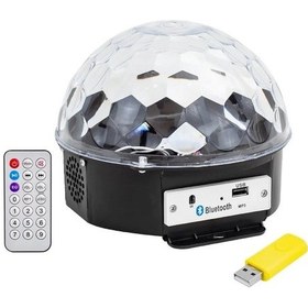 Resim Usb-bluetooth Destekli Kumandalı Hoparlörlü Yarım Dünya Küre Disko Topu 5256 