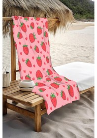 Resim Dijital Baskı Plaj Deniz Havlusu Çilek Desenli Peştamal Hvl0161 Renkli 