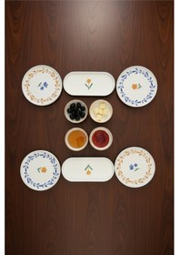 Resim Daisy 10 Parça Seramik Kahvaltı Takımı Şık Ve Modern Sofra Sunum Seti Beyaz 