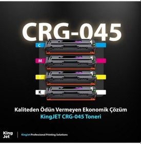 Resim Kingjet Canon Uyumlu Mf632 Standart Kapasiteli 4 Renk Takım Toner Çipli 045 Crg-045 