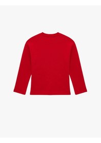Resim Koton Kedi Baskılı Kırmızı Kız Çocuk Uzun Kollu T-shirt 6skg10365ak Kırmızı 
