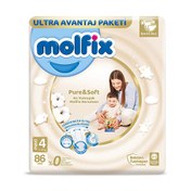 Resim Molfix Pure & Soft Maxi 4 Boy Bebek Bezi 86'li 