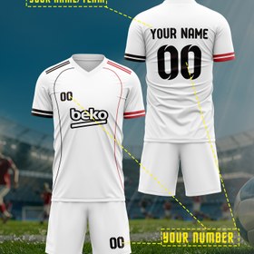 Resim Turkiye Süper Lig Beşiktaş V Yaka Tişört Futbol Forması Erkek Özel İsim ve Numara Kişiselleştirilmiş Yetişkin Futbol Formu Yeni Öğrenci Maç Takım Antrenman Takımı Rahat Nefes Alabilir Isı Dağıtıcı Hızlı Kuruma Ter Çıkartma İki Parça Set 