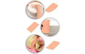 Resim 3'lü Hamur Kesici Kazıyıcı Spatula Şekillendirici Set 