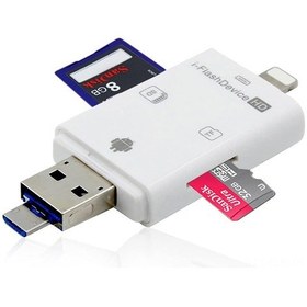 Resim Xindoker 4'ü 1 Arada Micro Sd Kart Okuyucu - İphone/android/pc Uyumlu, Usb 3.0/type C/micro Usb Bağlantılı 