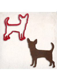 Resim Chihuahua Köpek Kurabiye Kalıbı Şekillendirici Kopat KIrmızı 