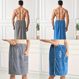 Resim 1 Adet Erkekler İçin Cep Detaylı Coral Fleece Havlu - Ultra Yumuşak Emici Spa Sauna Sarma, Nakışlı Banyo Eteği, 3 Renk (Gri/Mavi/Siyah), Rahat Banyo Kıyafeti, Modern Tasarım, Polyester Karışımlı Kumaş, Duş Sonrası Giyim, Şık Banyo Kıyafeti, Dayanıklı Yapım, Seyahat Gereçleri 