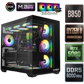 Resim Xaser Diamond X8 R9-9950X3D 32 GB 1 TB M.2 NVME SSD 16 GB RTX5080 Free Dos Masaüstü Oyuncu Bilgisayarı 