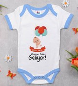 Resim Bitmeyen Kartuş Bk Kids Kişiye Özel Mavi Bebek Body Zıbın - Model 69 
