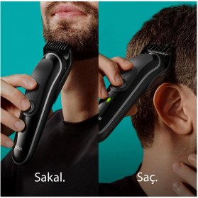 Resim 8'li Erkek Bakım Seti, Çok Amaçlı Şekillendirme ve Bakım Kiti, Siyah 