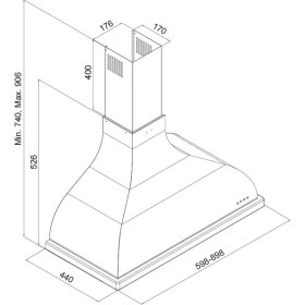 Resim Silverline 2238 Retro Whıte Davlumbaz, 90Cm 
