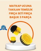 Resim Clevora Matkap Ucu Fırça Seti Halı Fayans Zemin Temizliği 