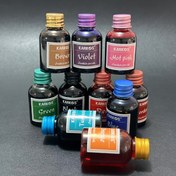 Resim 10 Renk Evrensel Kaligrafi Daldırma Kalem Mürekkebi - 30ml/1.01oz Canlı Kırmızı, Mavi, Siyah & Çok Renkli Mürekkep Şişeleri Stylus, Kaz Boyunlu ve Cam Daldırma Kalemler için - Sanatçılar, Ofis Profesyonelleri ve Kaligrafi Tutkunları için Yüksek Kaliteli Dayanıklı Mürekkep 