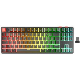 Resim Rampage Yoru Tkl Pro Gri-siyah Outemu Red Swich Q Kablosuz Rgb Mekanik Oyuncu Klavye 
