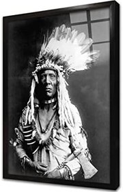 Resim Kızılderili Çerçeveli Cam Tablo 20x30 cm CA10045 