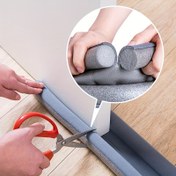 Resim 1 Adet Ayarlanabilir Kapı Süpürgesi Rüzgar Bariyeri Mühür Esnek Yapışmaz Alt Conta Şeridi Ses Yalıtımlı Kapı Çekiçliği, Pencereler, Duş Cam Boşlukları ve Garajlar İçin Uygun Dayanıklı ve Kolay Kurulum 