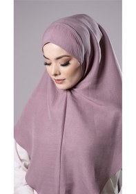 Resim Hürrem Bone Violet Pratik Hazır Geçmeli Tesettür Eşarp Pamuk Caz Kumaş Düz Hijab 2306 21 