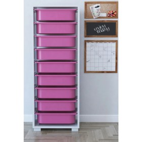 Resim The Violet 9 Sepetli Çok Amaçlı Dolap Sebzelik Mutfak Dolabı - Pembe 