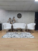 Resim ZAFİR Gold Kaplama Tel Ayak Papatya Çay Seti Koltuk Takımı , Balkon, Salon, Ofis, Cafe Koltuk Takımı 