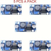 Resim 5'li Paket LM2596S DC-DC Aşağı Dönüştürücü Voltaj Regülatör Modülü 3-40V Giriş 1.25-35V Ayarlanabilir Çıkış 3A %92 Verimli Mavi Potansiyometre ile Elektronik Projeler, Düşük Voltaj Araçları için Kompakt Tasarım, Düzenli Düzenleme, Dayanıklı Alüminyum Isı Emici 
