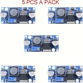 Resim 5'li Paket LM2596S DC-DC Aşağı Dönüştürücü Voltaj Regülatör Modülü 3-40V Giriş 1.25-35V Ayarlanabilir Çıkış 3A %92 Verimli Mavi Potansiyometre ile Elektronik Projeler, Düşük Voltaj Araçları için Kompakt Tasarım, Düzenli Düzenleme, Dayanıklı Alüminyum Isı Emici 