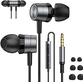 Resim VOHECHS Mikrofonlu Kulaklık, Güçlü Baslı Kulaklıklar, Gürültü Yalıtımlı Kulaklıklar Kablolu, 3,5 mm Jak, S/M/L Ergonomik Kulak Tomurcukları, iPhone, Apple, Samsung, Android, Oyun, Anahtar, Siyah 