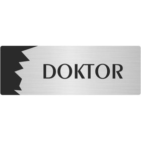 Resim Özarslan Dizayn Metal Departman Kapı İsimliği, Yönlendirme levhası Doktor 5X20 Cm Gümüş Renk 