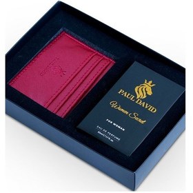 Resim Hediyelik Set Özel Kadın Edp Parfüm Ve Kırmızı Deri Kartlık- Tonka, Kakao, Sümbül Notalari, K-055-8 Amber 