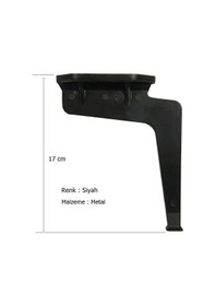 Resim Eymenyapimarket Kaz Lüks Mobilya Koltuk Çekyat Ayağı Metal Siyah 17 Cm 