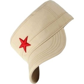 Resim Uniquetrenders Unisex Pamuklu Yıldızlı Castro Şapka Krem 