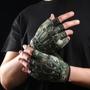 Resim 1 Çift Erkek Kamuflaj Parmaksız Eldiven - Kaymaz, Dayanıklı Polyester, Cırt Cırt Kapatma, Nefes Alabilir & Yıkanabilir - Dış Mekan Yürüyüşü & Sporlar için İdeal, Yürüyüş Aksesuarları 
