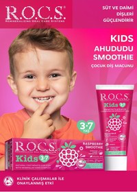 Resim R.O.C.S. Kıds 3-7 Yaş Ahududu Smoothıe Tadında Florürsüz Diş Macunu 45g 