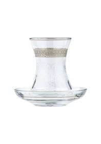 Resim Çay Bardağı Çay Seti Çay Takımı Granür 6 Kişilik Çay Seti Platin 