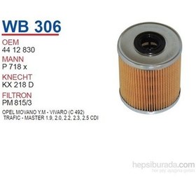 Resim Wunder Opel Movano Y M Vivaro C 492 Mazot Filtresi Oem No: 4412830 